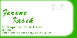 ferenc kasik business card